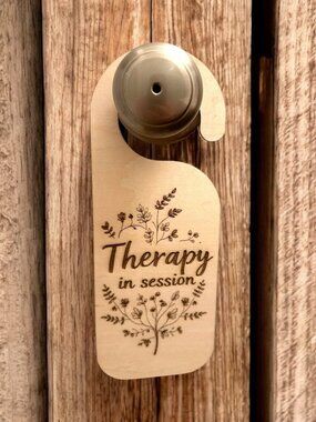 Share Therapy In Session Wooden Door Sign | Laser Engraved | Professional Office